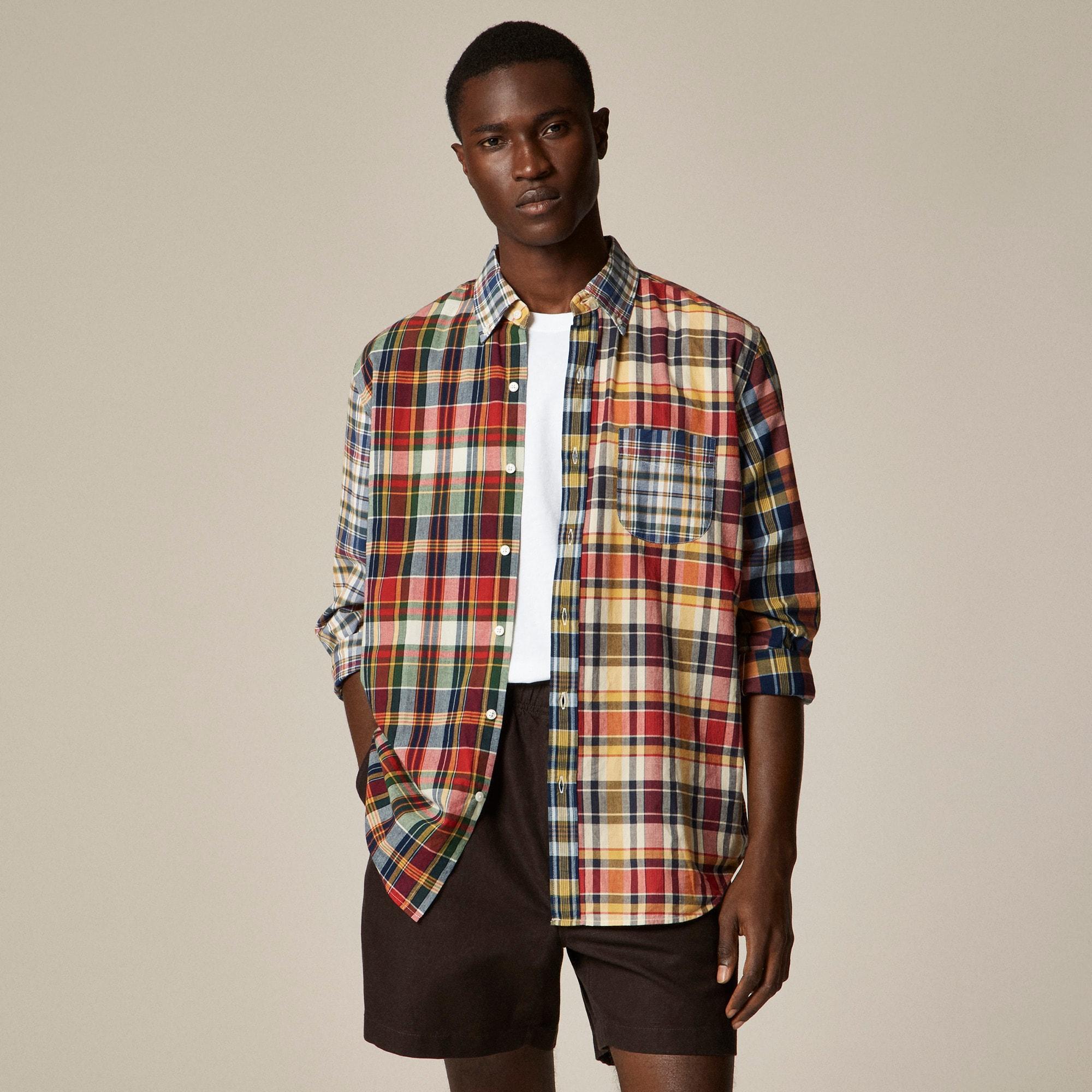 Indian madras shirt in patchwork plaid Product Image