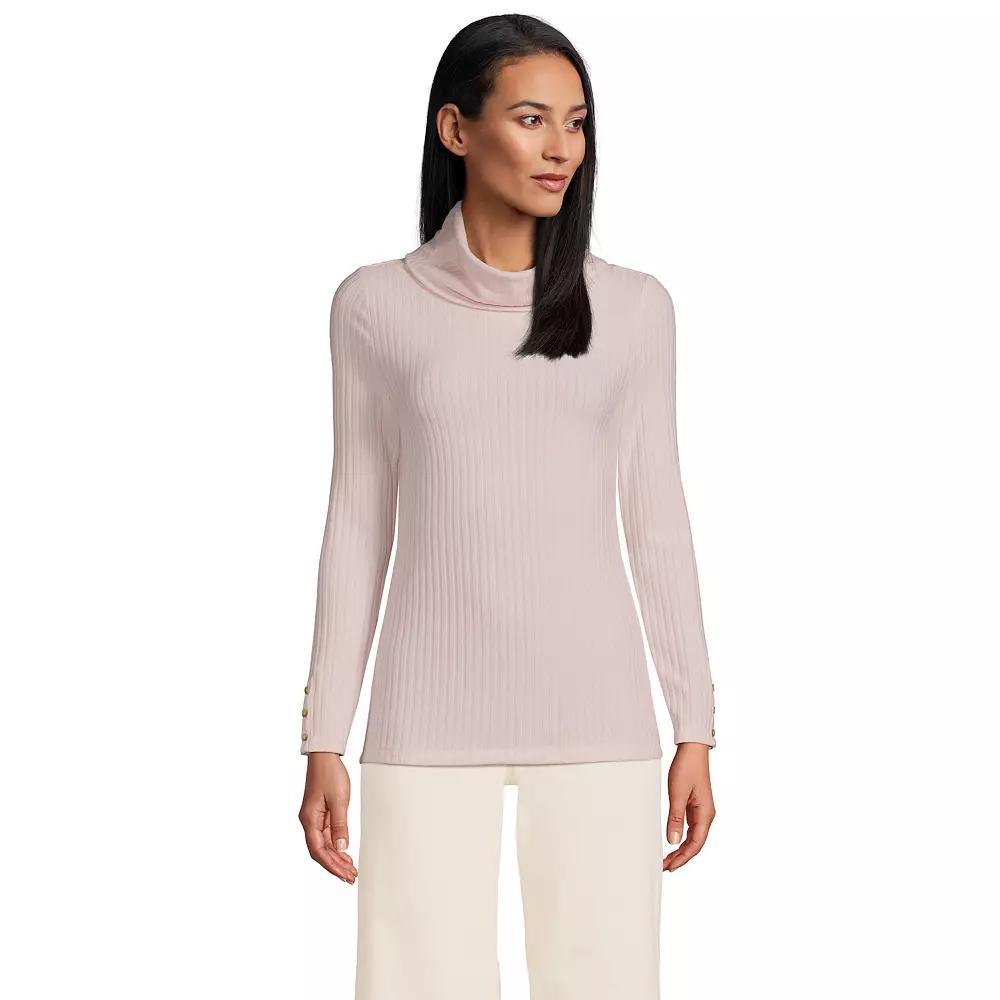 Women's Lands' End Long-Sleeve Wide Rib Turtleneck, Size: XL, Rich Red Product Image