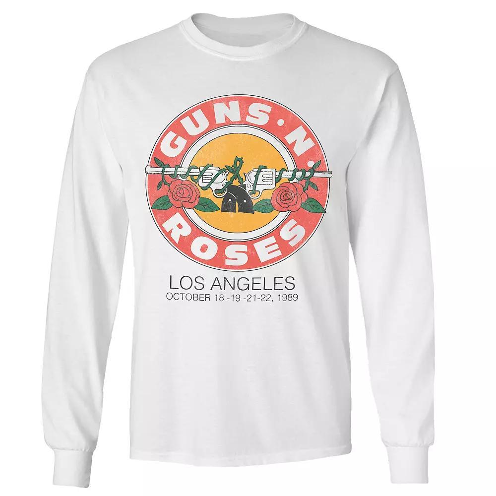 Men's Guns n' Roses Bullet LA 89 Long Sleeve Tee, Size: Medium, White Product Image