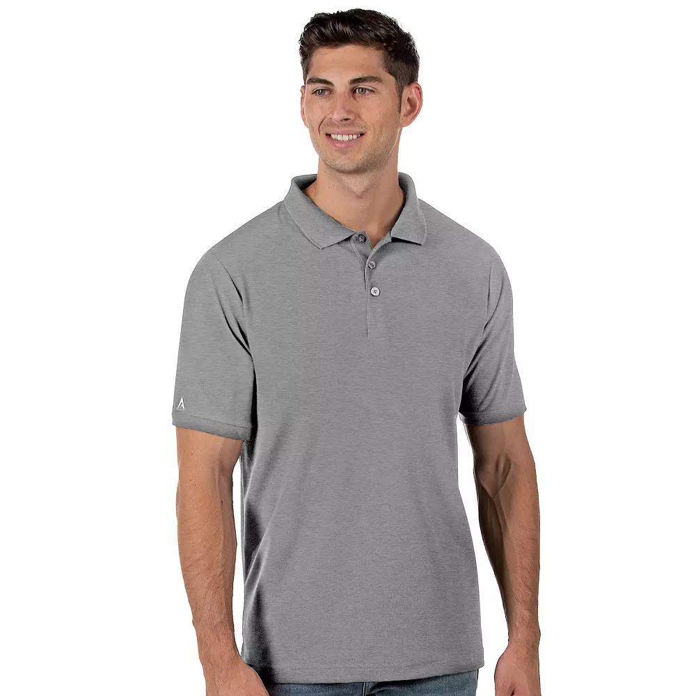 Men's Antigua Legacy Fitted Pique Polo, Size: Large, Grey Product Image