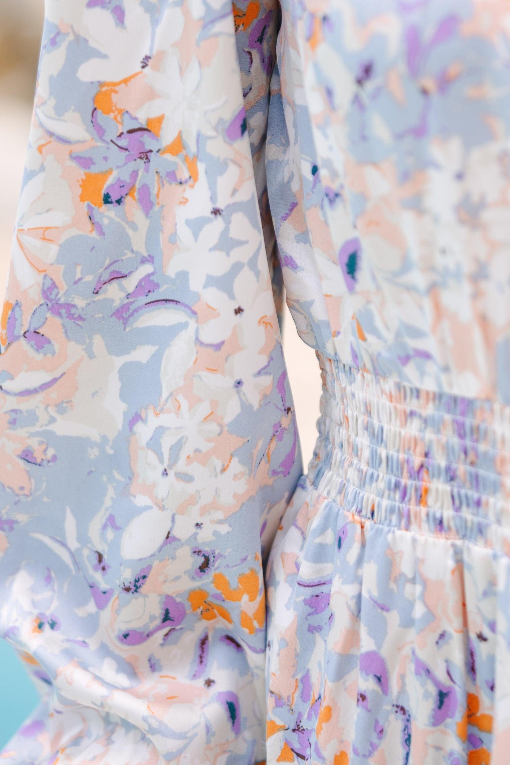 Walk My Way Light Blue Floral Dress Female Product Image