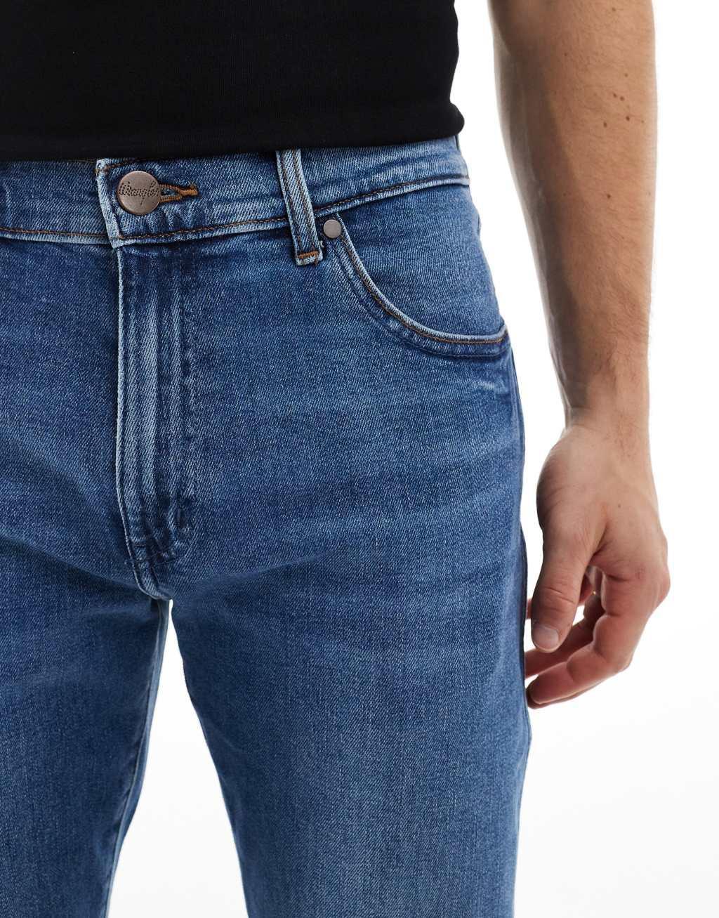 Wrangler Larston slim tapered fit jeans in light wash Product Image