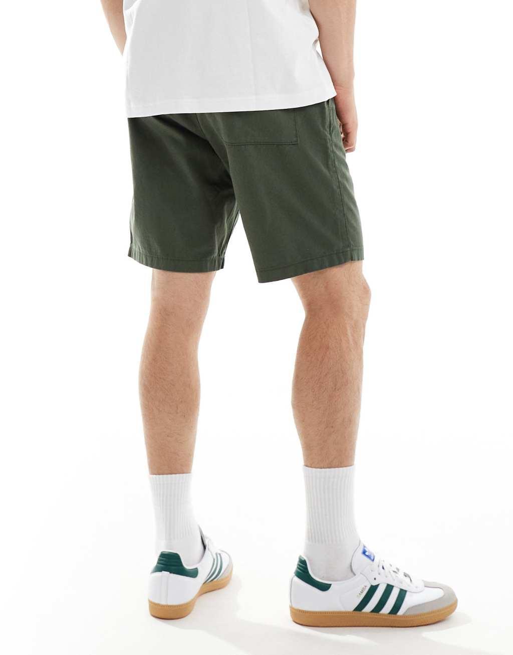 ASOS DESIGN slim chino shorts in khaki  Product Image
