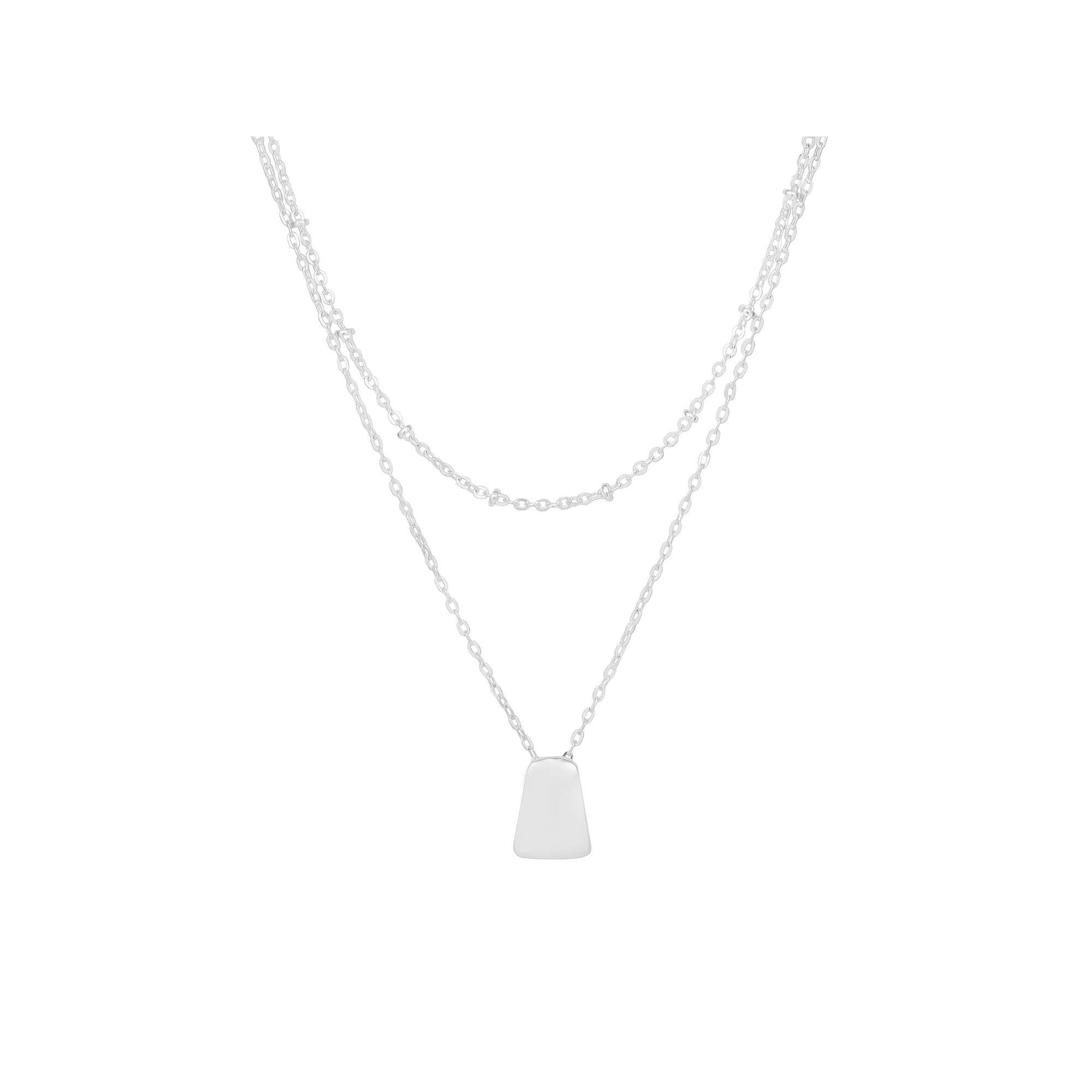 LC Lauren Conrad Silver Tone Double Strand Curved Pendant Necklace, Women's, None Product Image