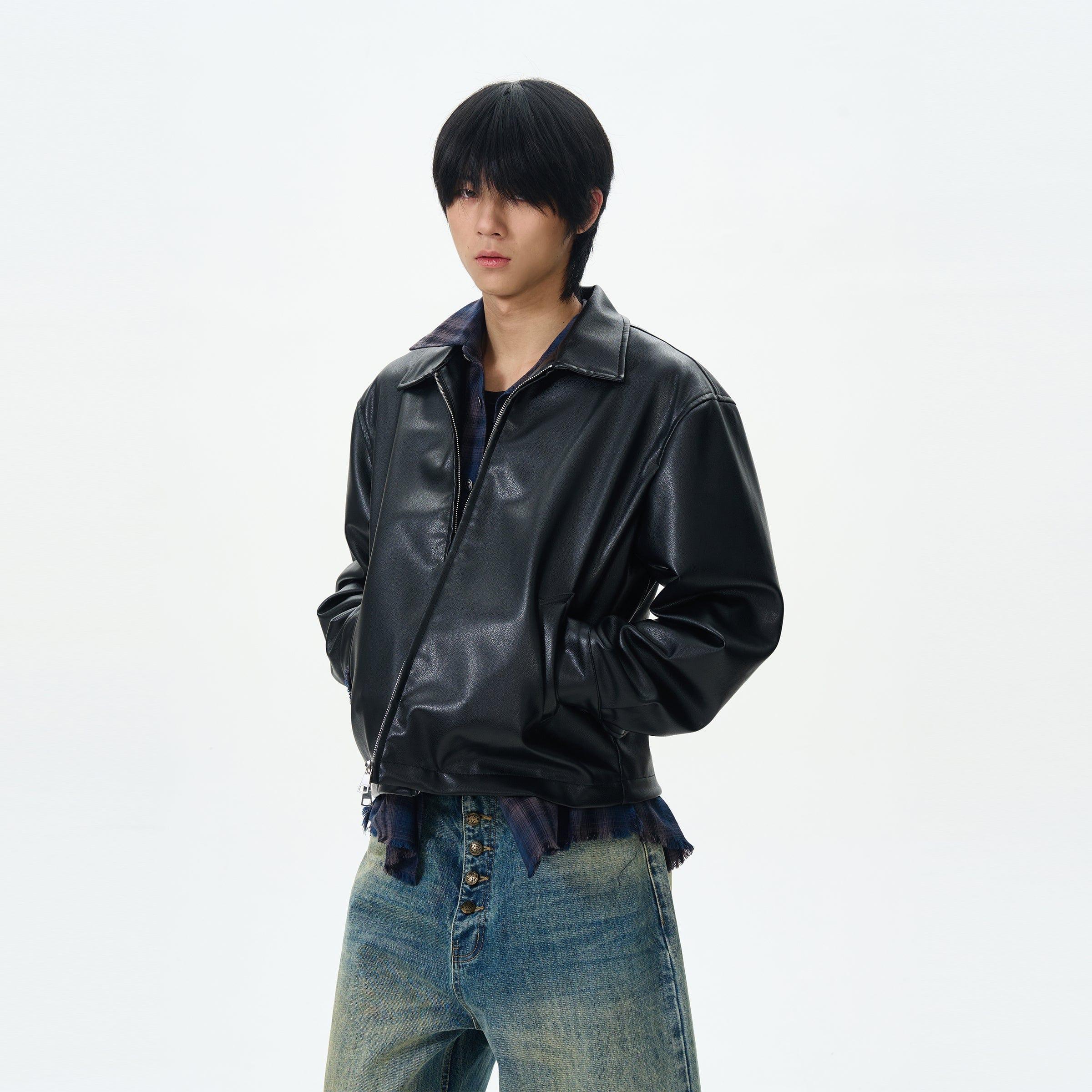 RT No. 12479 BLACK ZIP LEATHER JK Product Image