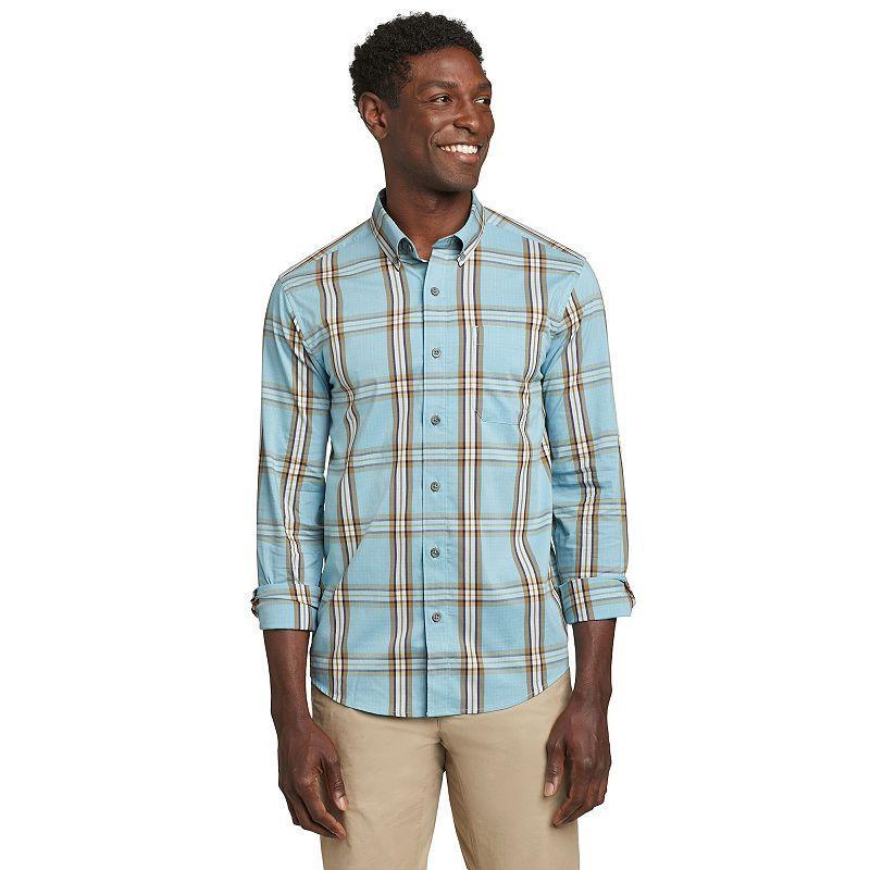Big & Tall Eddie Bauer Long Sleeve Voyager Flex Shirt, Mens Dusted Blue Product Image