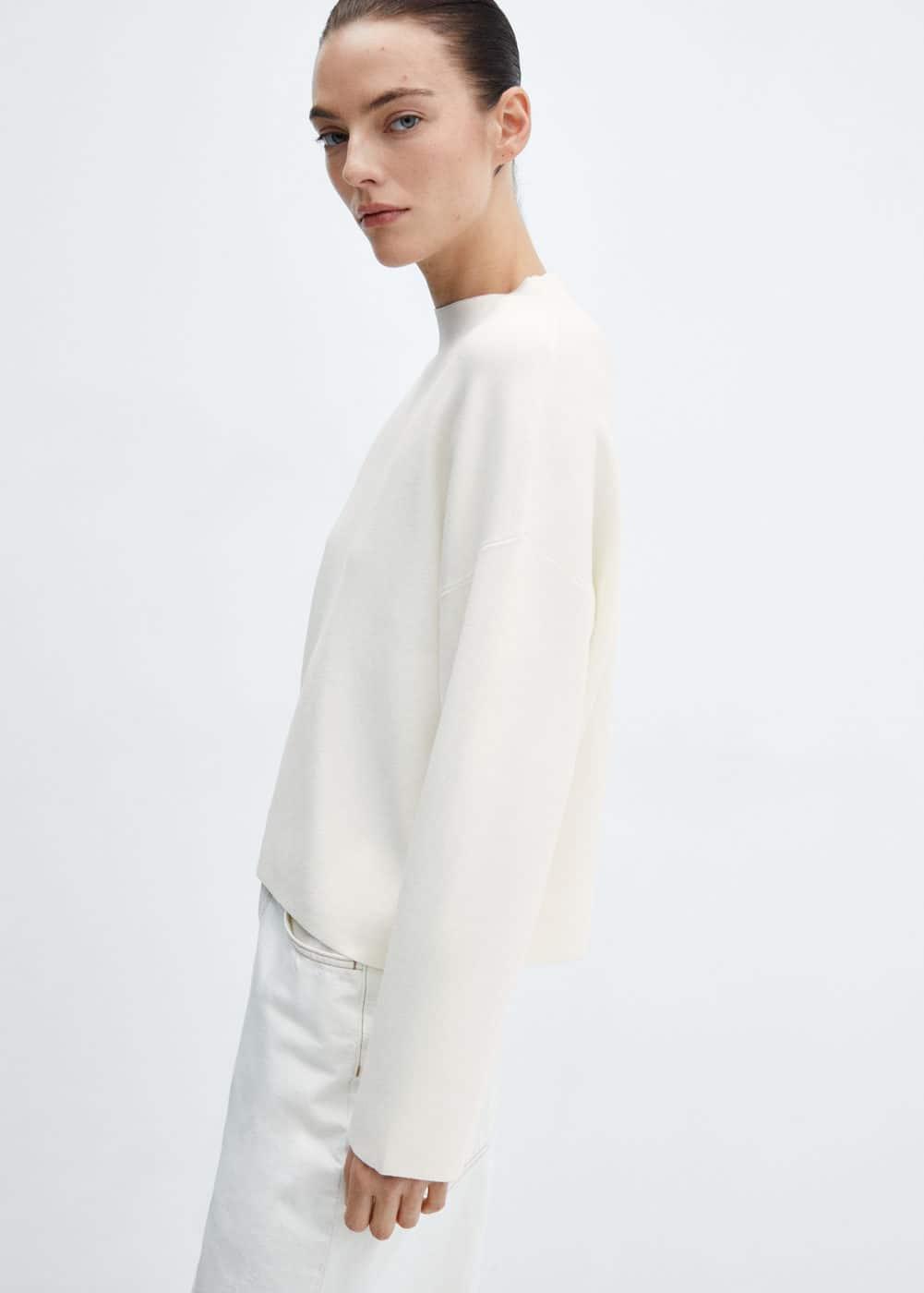 Mango Womens Perkins Neck Knitted Sweater Product Image