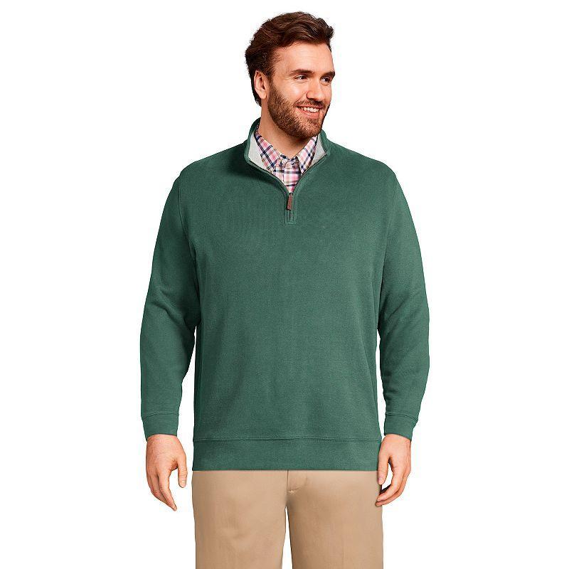 Big & Tall Lands End Bedford Classic-Fit Ribbed Quarter-Zip Sweater, Mens Product Image