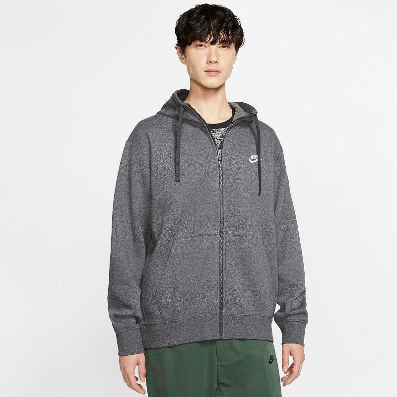 Mens Nike Sportswear Club Fleece Full-Zip Hoodie Grey Heather Product Image