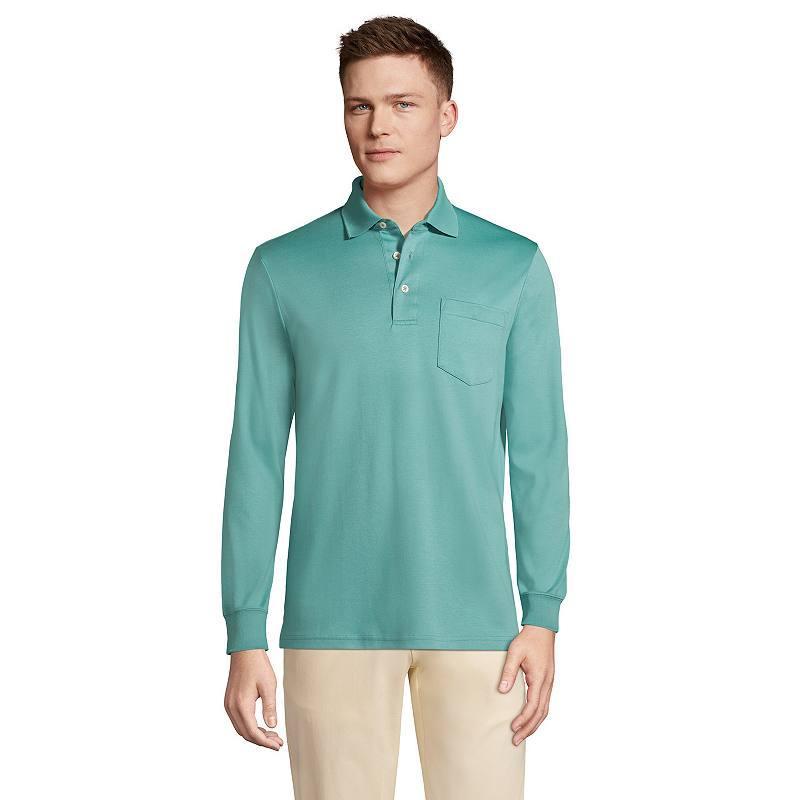 Big & Tall Lands' End Super Soft Relaxed-Fit Supima Pocket Polo, Men's, Size: XXL Tall, White Product Image