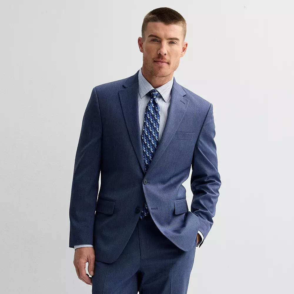 Men's Apt. 9® Premier Flex Performance Regular-Fit Washable Suit Jacket, Size: 52 LONG, Blue Neat Product Image