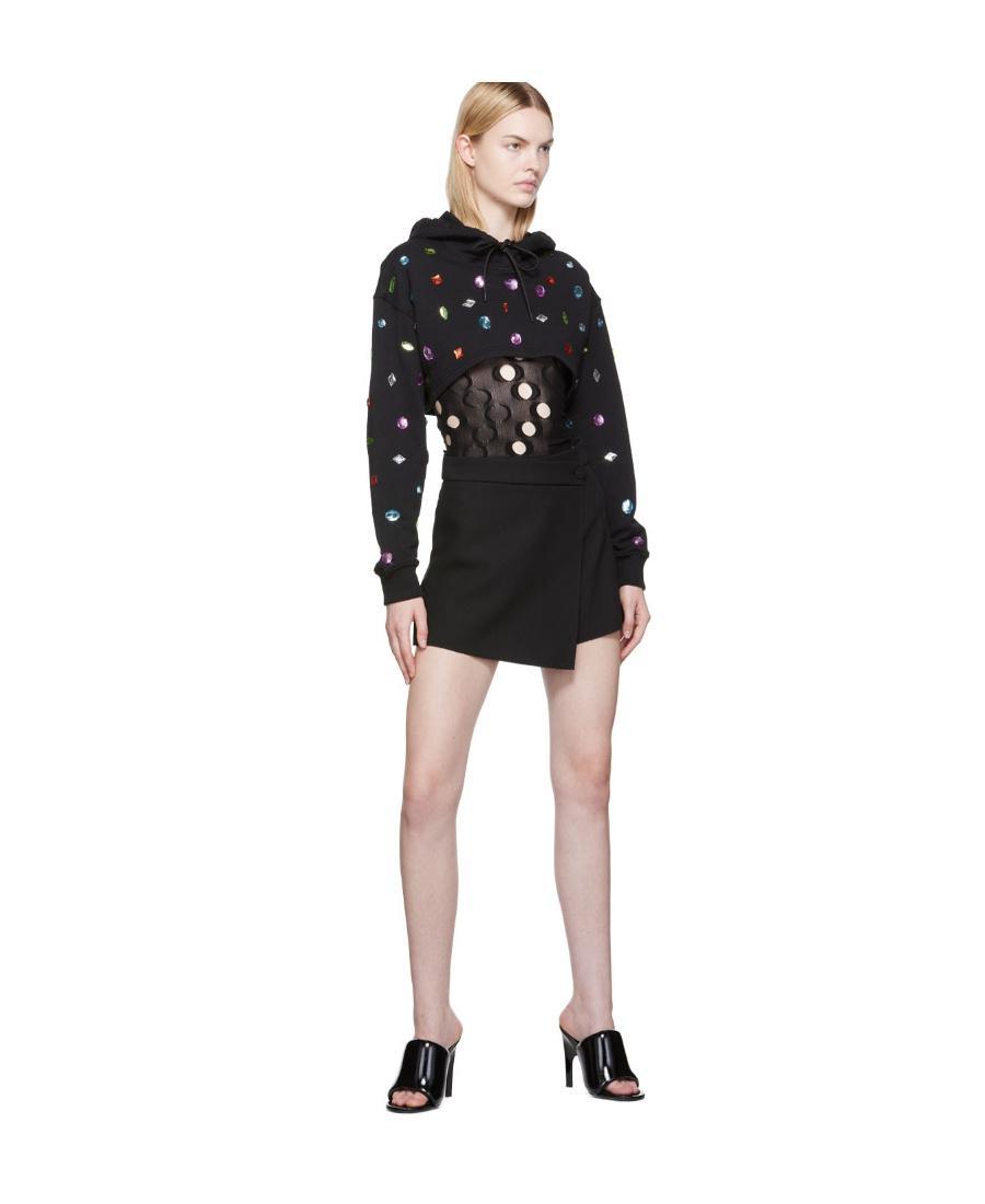 MSGM Asymmetric-wrap Skort In Black Product Image