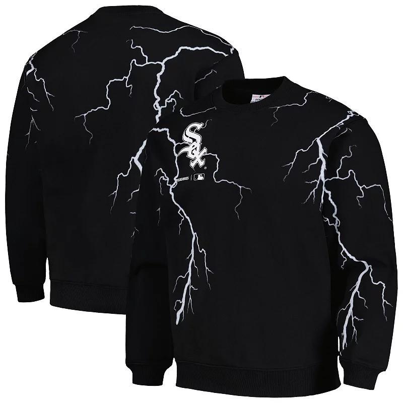 Men's PLEASURES  Black Chicago White Sox Lightning Crewneck Pullover Sweatshirt, Size: Medium Product Image