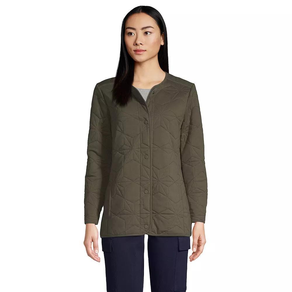 Women's Lands' End Insulated Cotton Long Jacket, Size: Small, Wood Lily Product Image