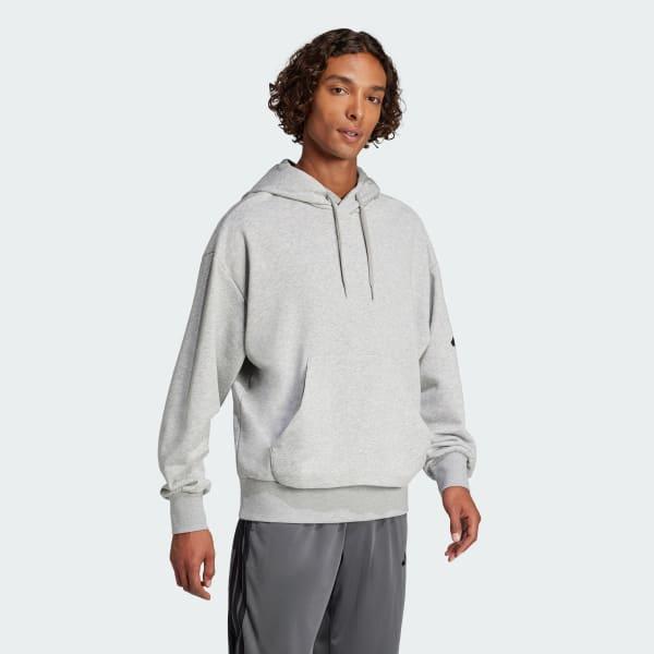 adidas Essentials Loose-Fit 3 Bar Logo French Terry Hoodie Medium Grey Heather L Mens Product Image