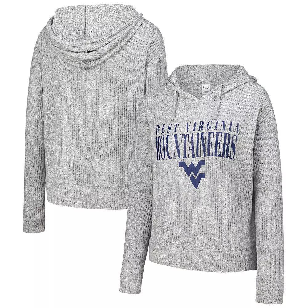 Womens Concepts Sport Heather Gray West Virginia Mountaineers Juniper Soft Modest Cropped Long Sleeve Hoodie T-Shirt Product Image