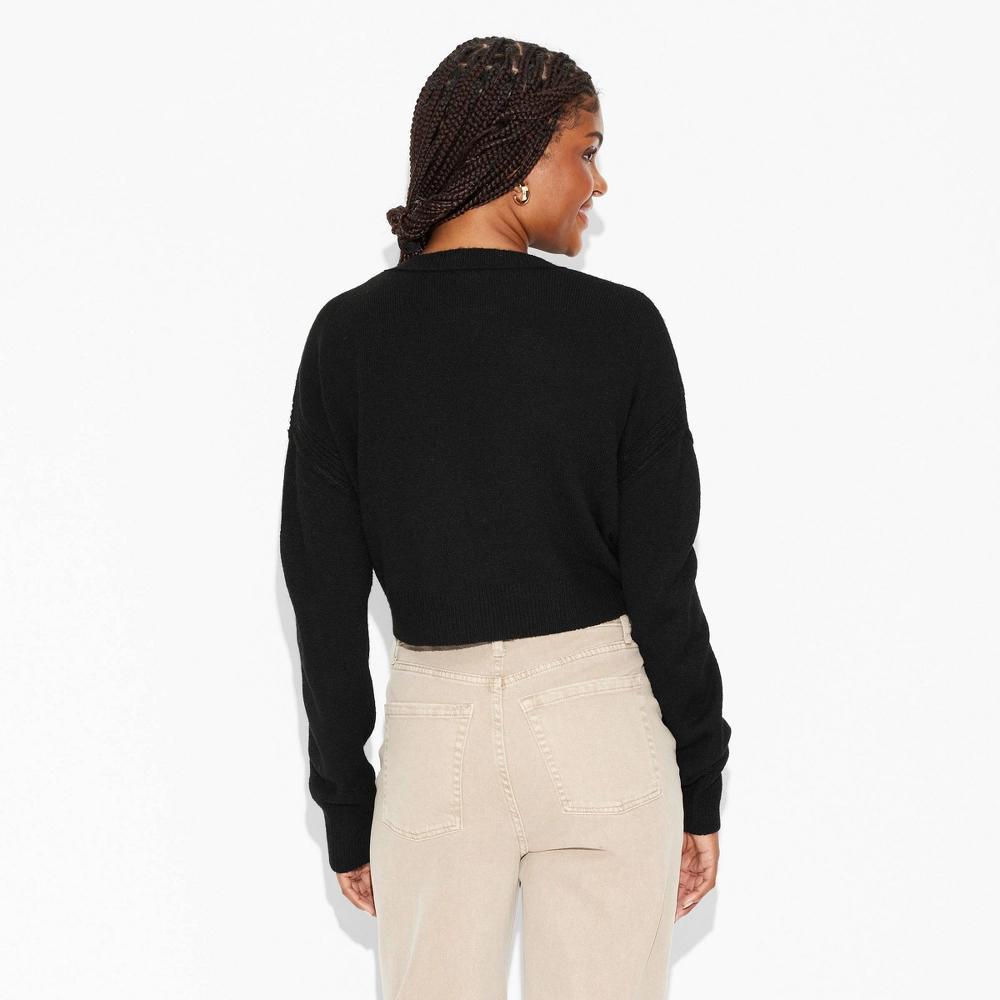 Womens Crewneck Value Pullover Sweater - Wild Fable Black XS Product Image