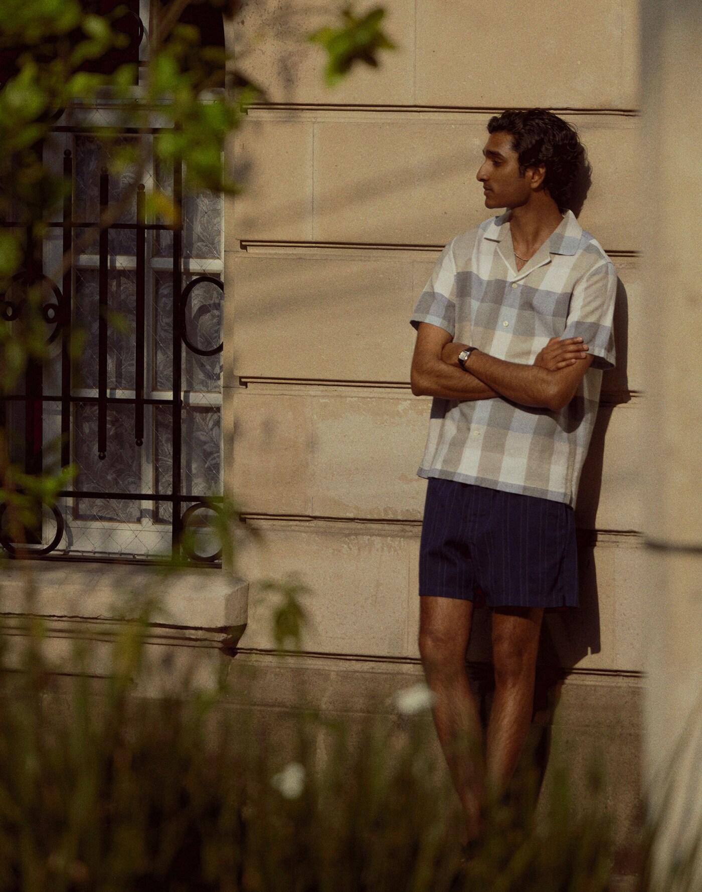 Indigo-Dyed Stripe Everywear Shorts Product Image