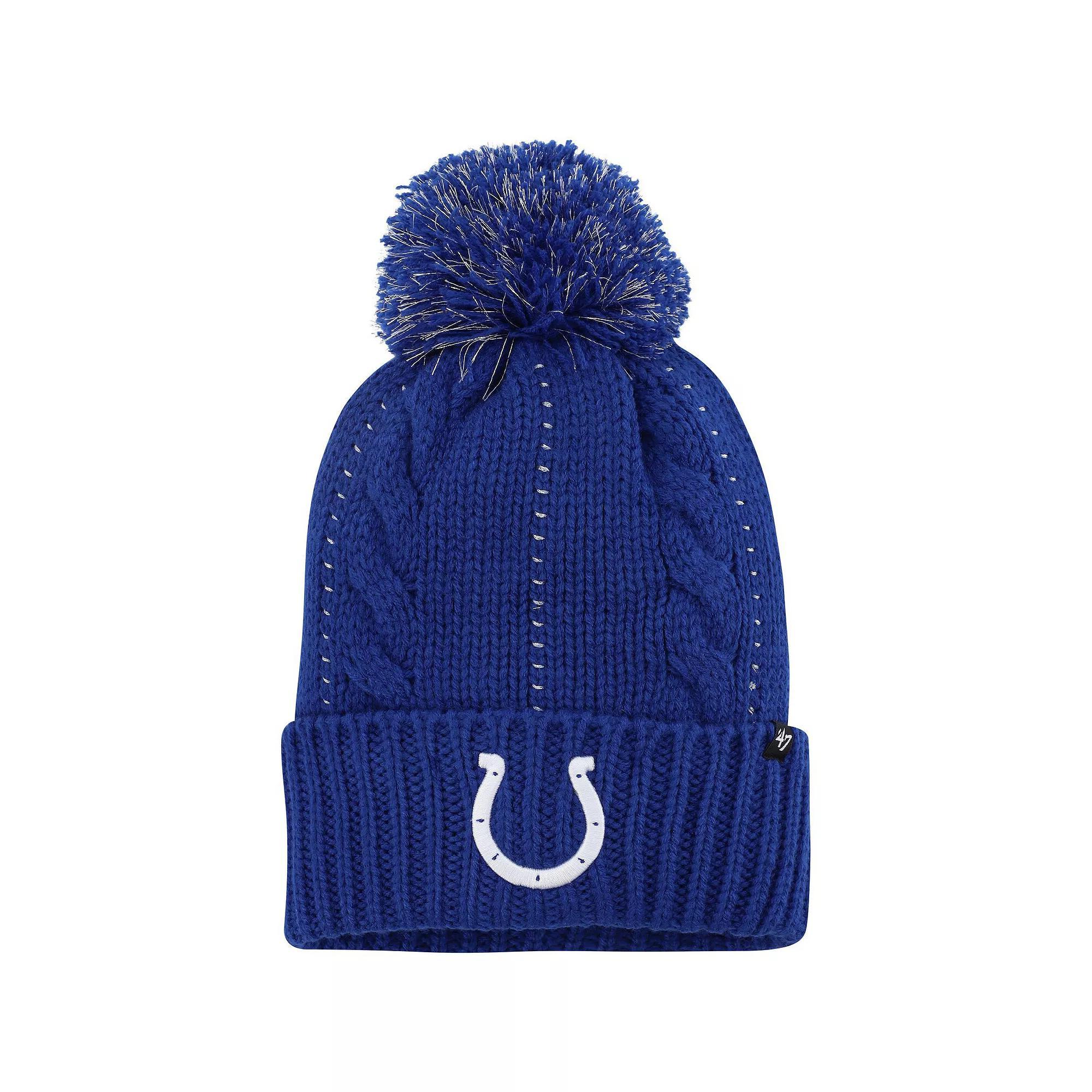 Womens 47 Royal Indianapolis Colts Bauble Cuffed Knit Hat with Pom Product Image