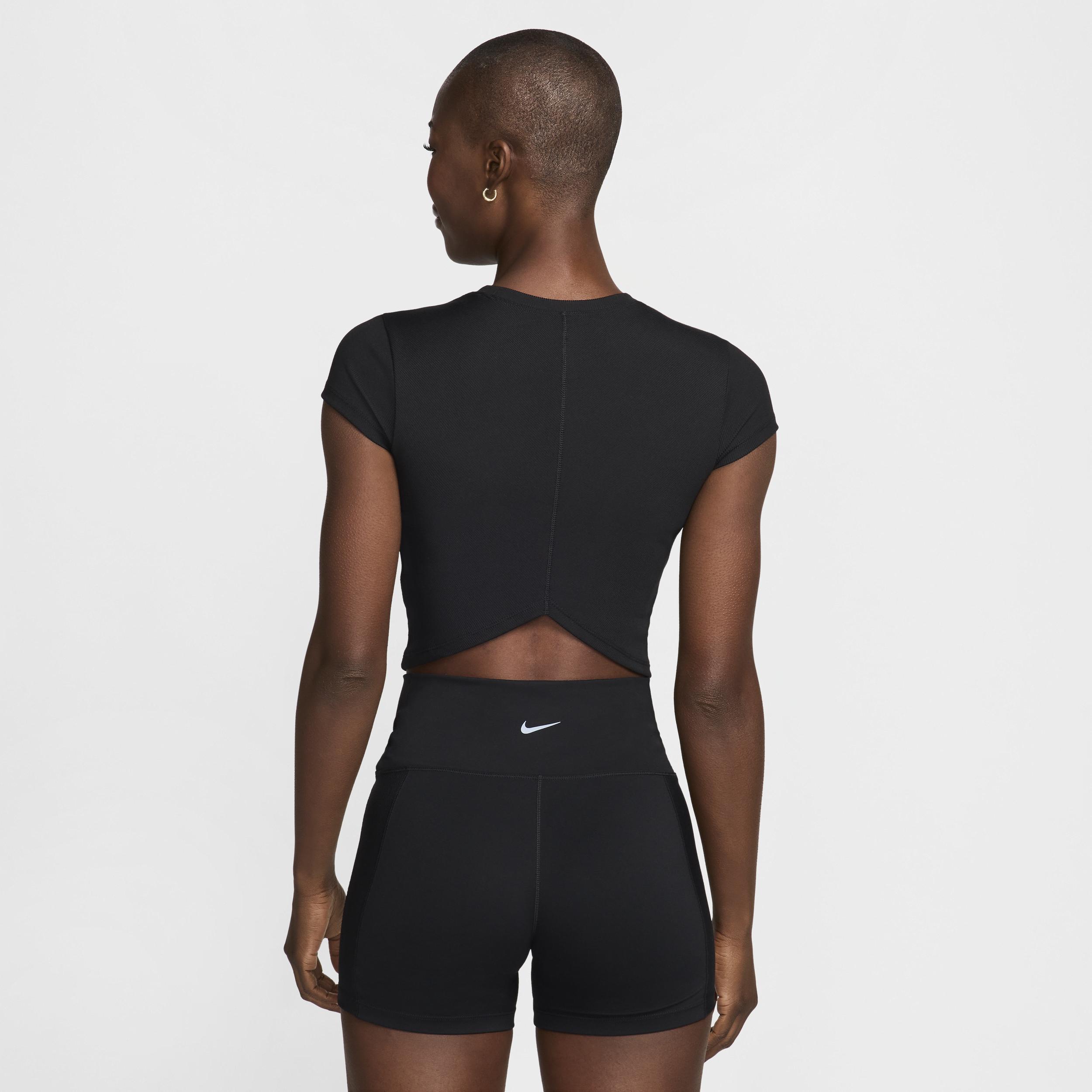 Nike One Fitted Rib Women's Dri-FIT Short-Sleeve Cropped Top Product Image