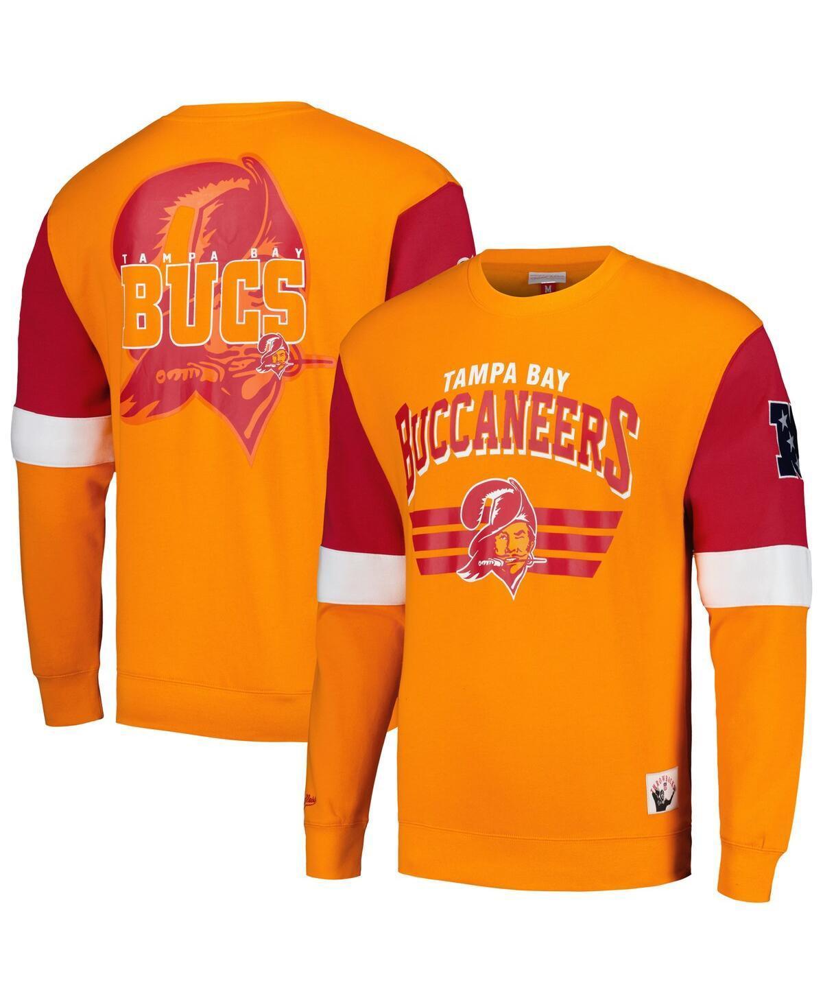 Men's Mitchell & Ness Orange Tampa Bay Buccaneers Gridiron Classics Allover 3.0 Pullover Sweatshirt, Size: Medium Product Image