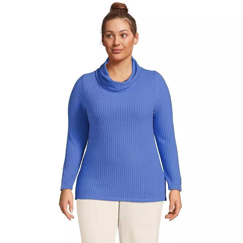 Plus Size Lands' End Long Sleeve Wide Rib Turtleneck, Women's, Size: 3XL, Pale Petal Product Image