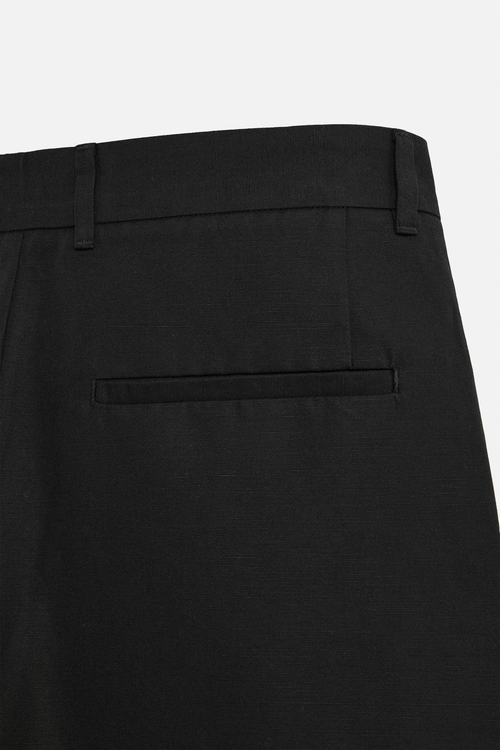 COTTON - LINEN PLEATED PANTS Product Image