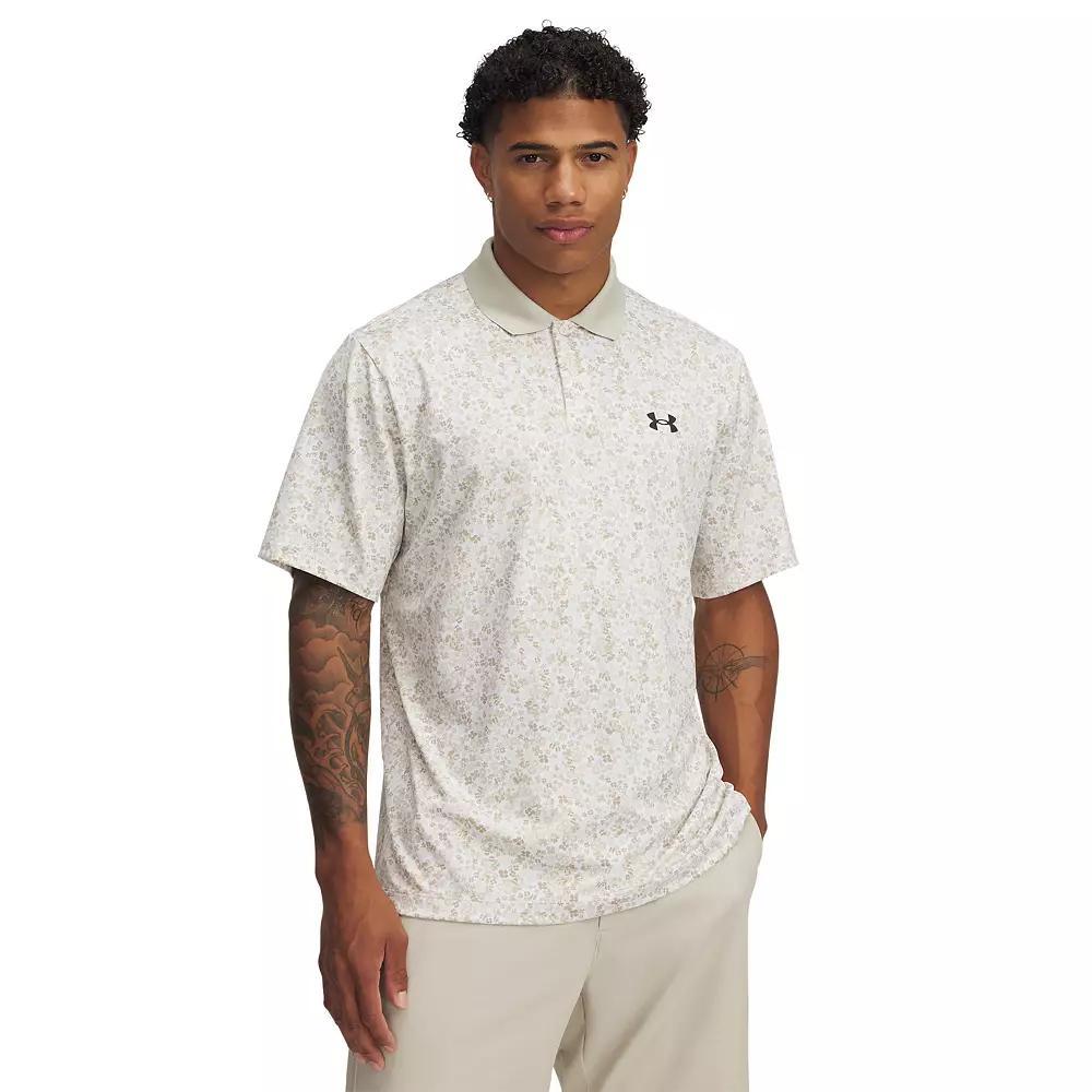 Men's Under Armour Matchplay Printed Polo, Size: Large, White Green Product Image