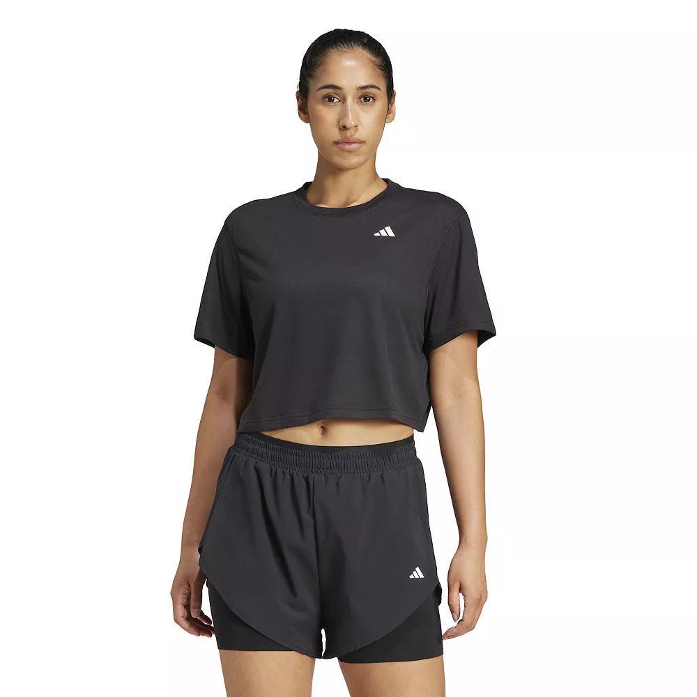 Women's adidas Essentials Boxy Cropped Training T-Shirt, Size: Medium, Black Product Image