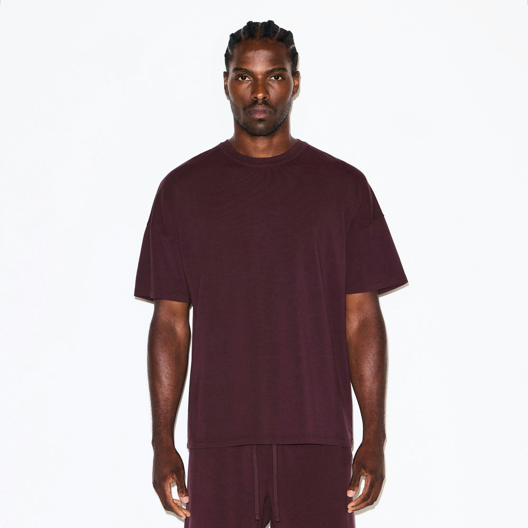 HEAVYWEIGHT COTTON MENS RELAXED T-SHIRT | DARK AMETHYST Product Image