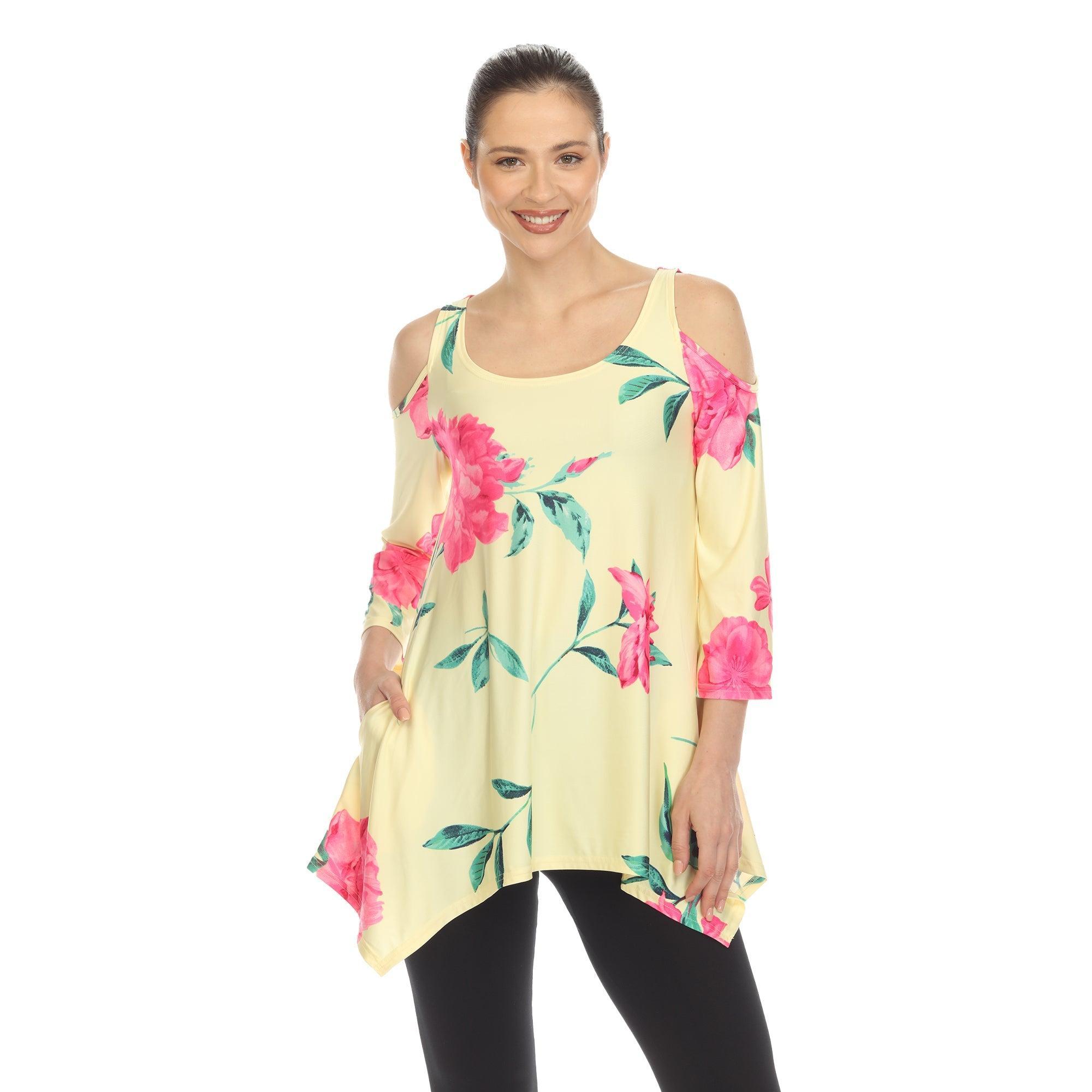 Floral Printed Cold Shoulder Tunic Product Image