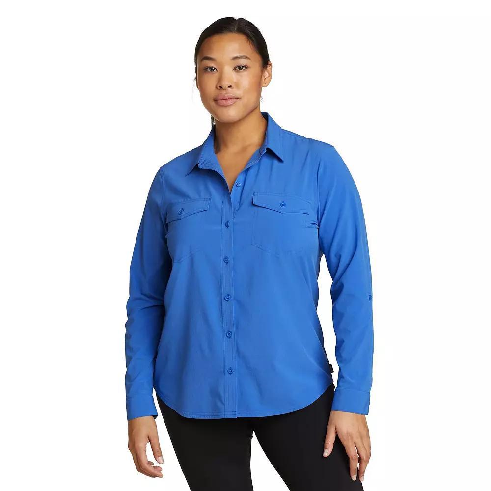 Women's Eddie Bauer Departure 2.0 Long Sleeve Shirt, Size: Medium, Brilliant Blue Product Image