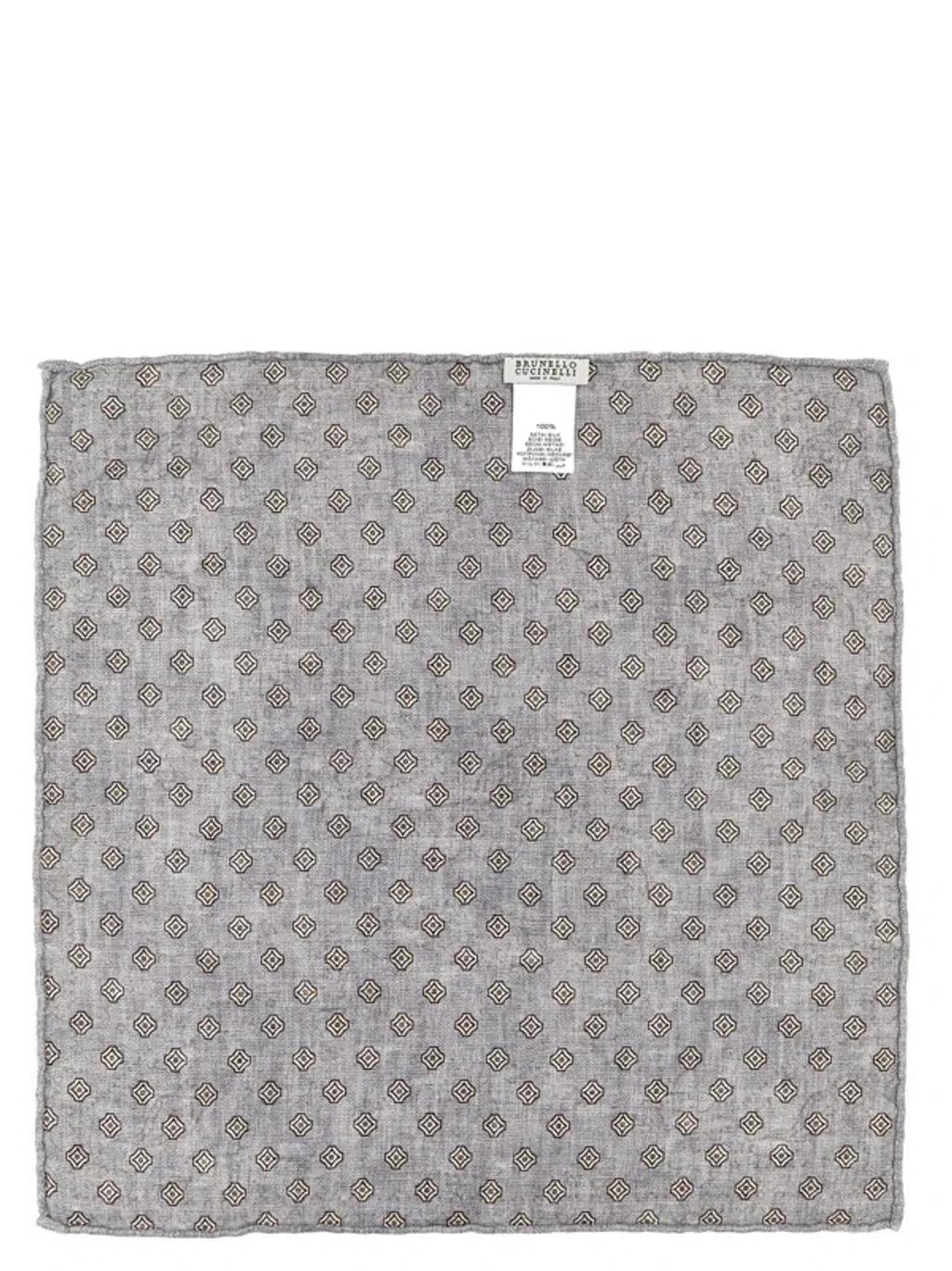 BRUNELLO CUCINELLI Patterned Clutch Bag Scarves, Foulards Gray Product Image