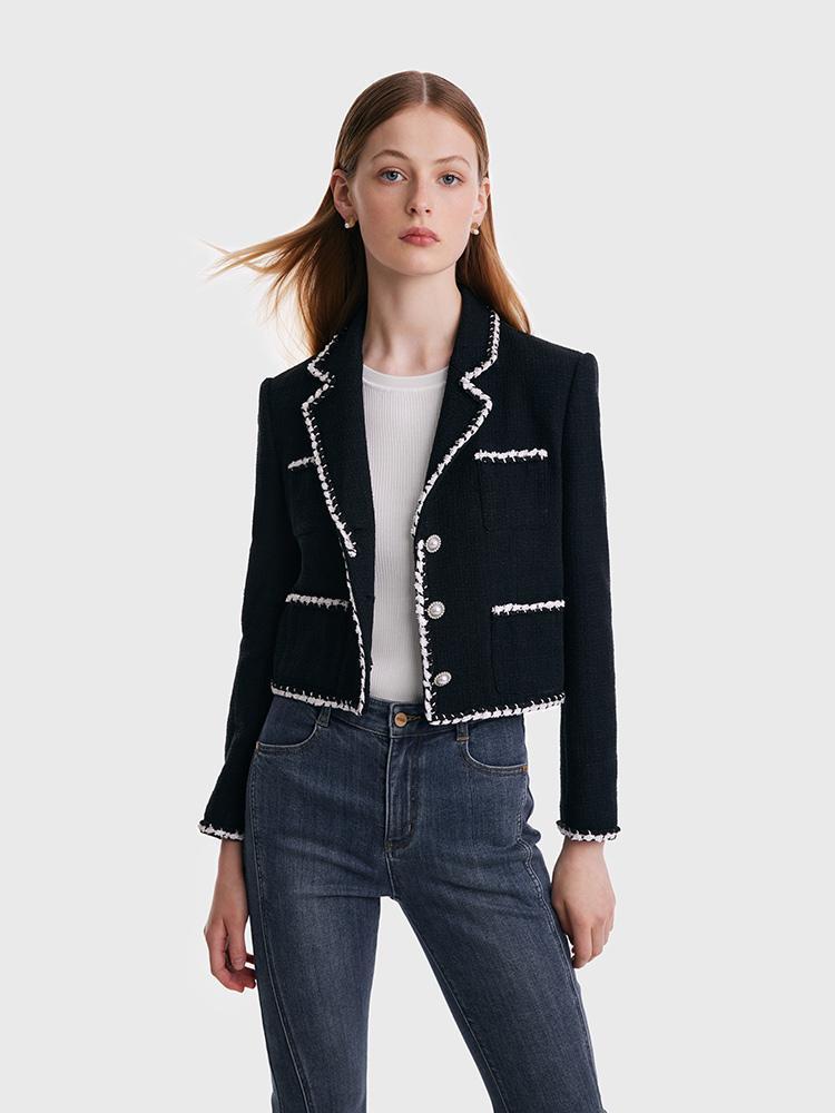 Tweed Knitted Short Jacket Product Image