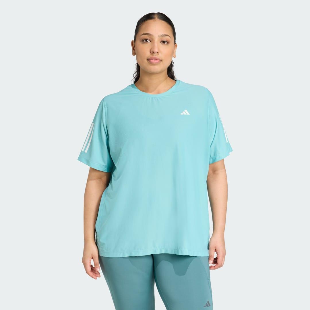 adidas Own The Run Tee (Plus Size) Pink Fusion 2X Womens Product Image