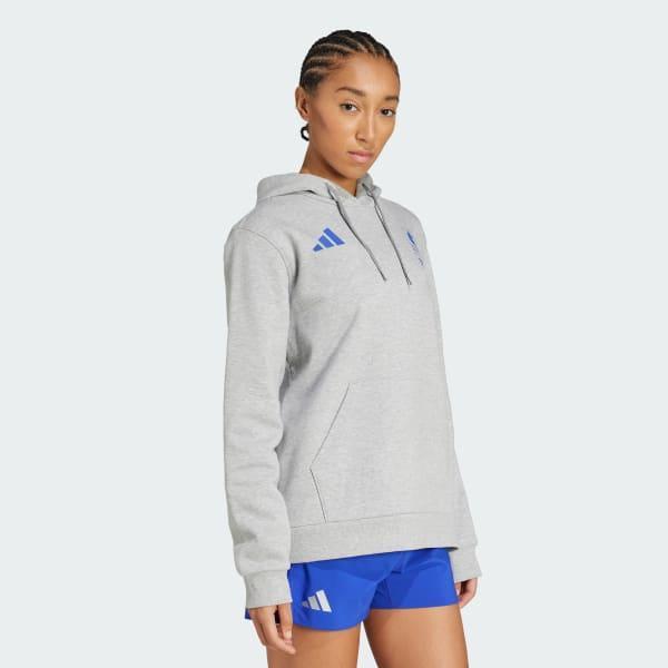 adidas Boston Marathon 2025 Graphic Hoodie Medium Grey Heather XL Womens Product Image