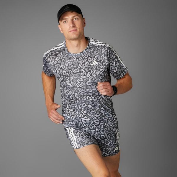 adidas Own The Run CLIMACOOL 3-Stripes Tee Dash Grey L Mens Product Image