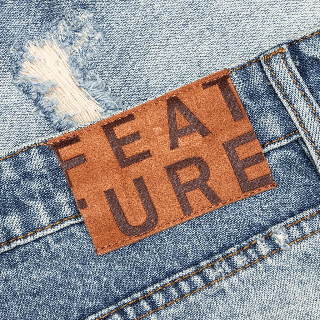 Berry Wide Denim Short - Vintage Med Blue Male Product Image