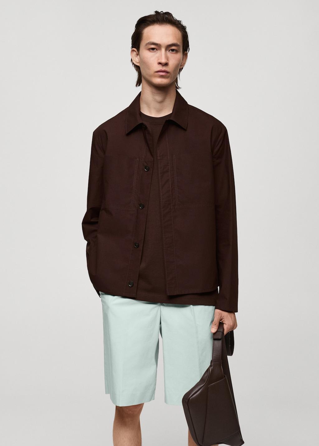 100% cotton jacket with pockets - Men | MANGO USA Product Image