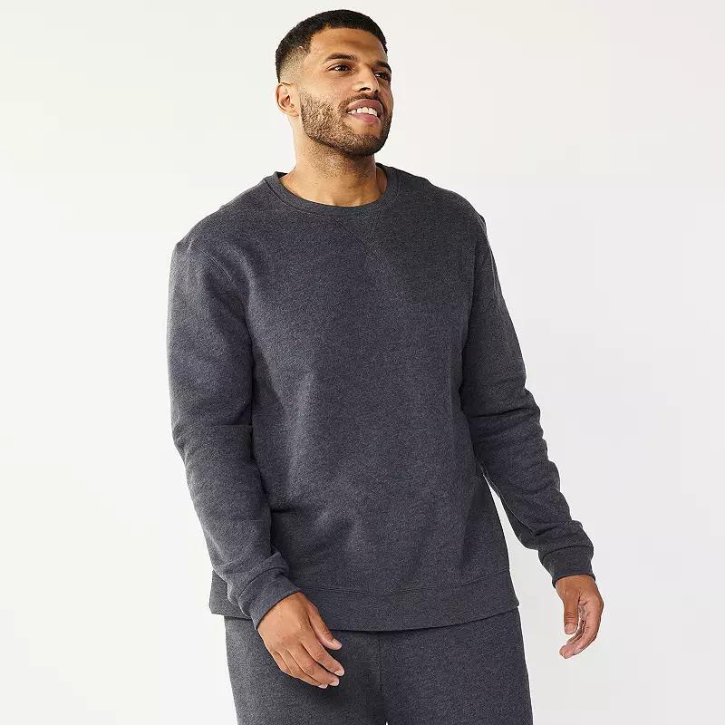 Big & Tall Tek Gear® Ultra Soft Crew Sweatshirt, Boy's, Size: Large Tall, Mineral Black Product Image
