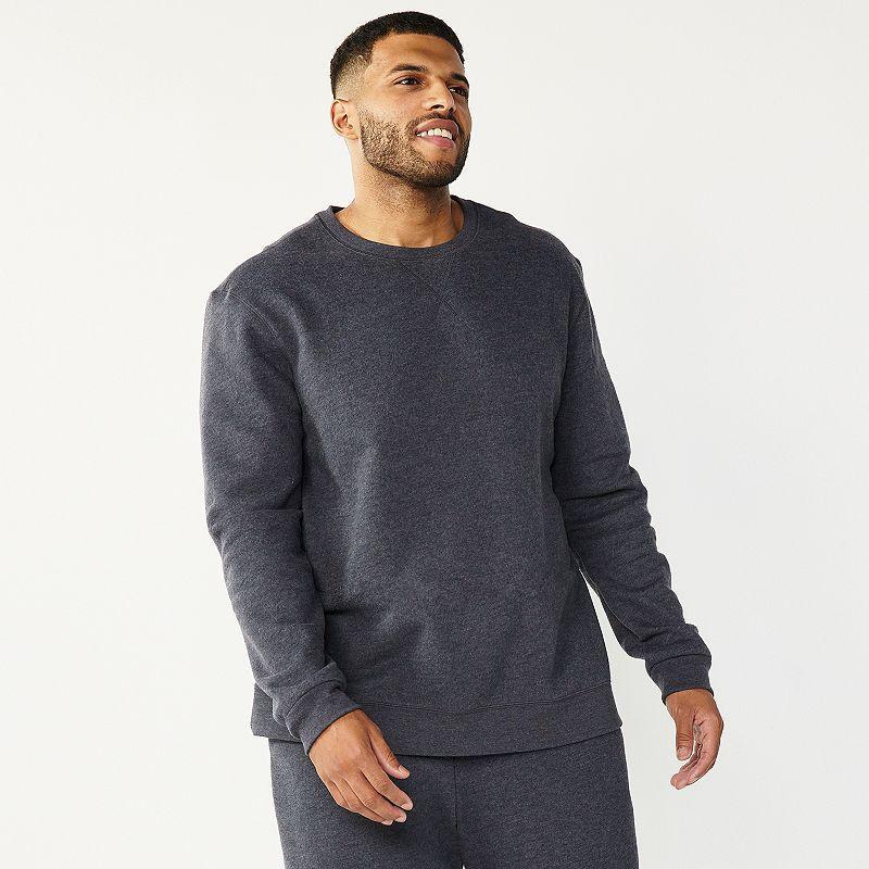 Big & Tall Tek Gear® Ultra Soft Crew Sweatshirt, Boy's, Size: Large Tall, Mineral Black Product Image