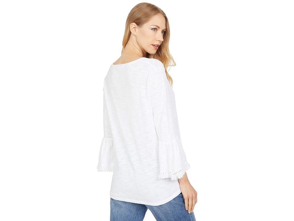 Elliott Lauren Lightweight V-Neck Fringe Sweater Women's Sweater Product Image