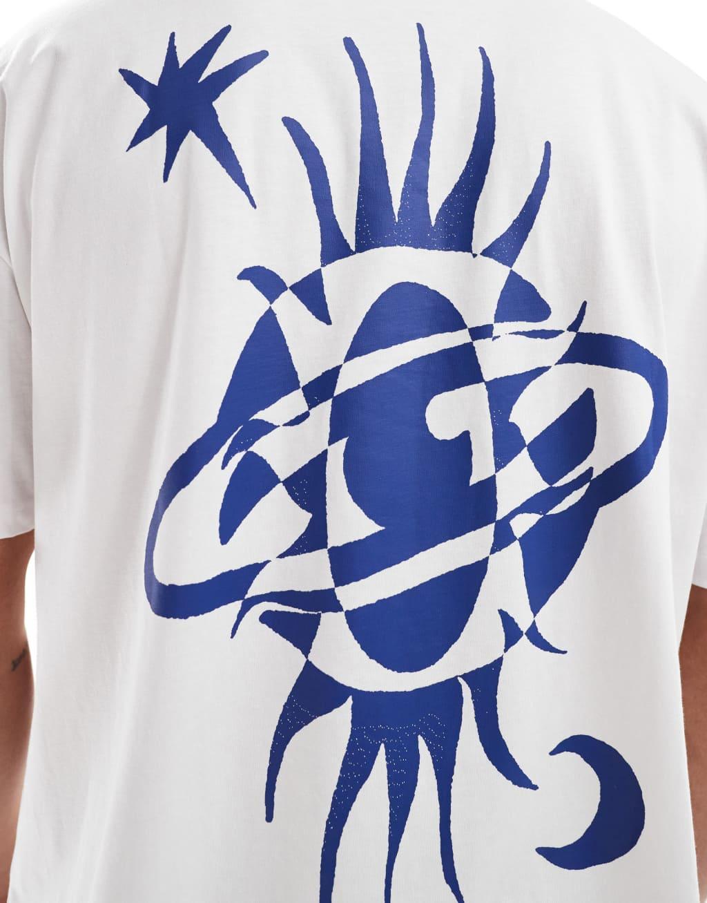 ASOS DESIGN oversized T-shirt in white with celestial back print Product Image