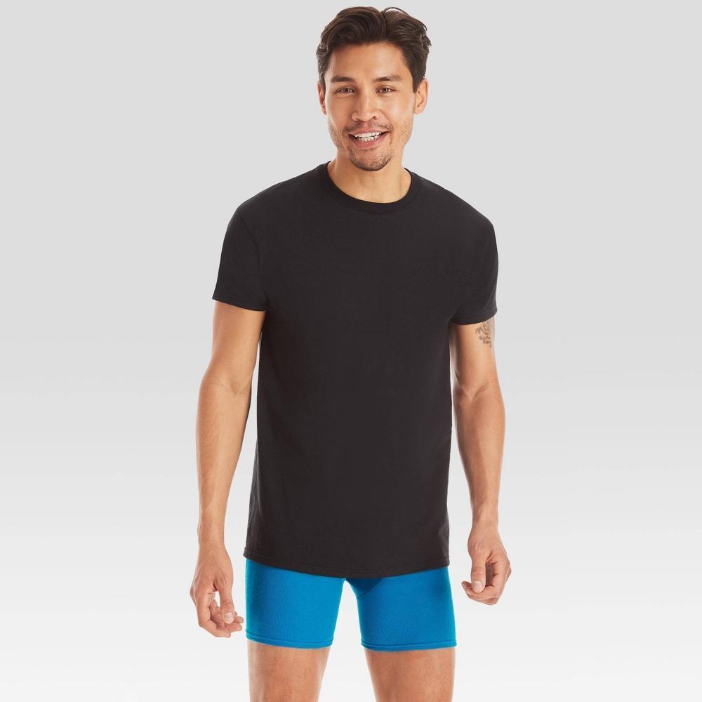 Hanes Red Label Mens Crewneck Dyed T-Shirt 6pk - BlackBlue Product Image