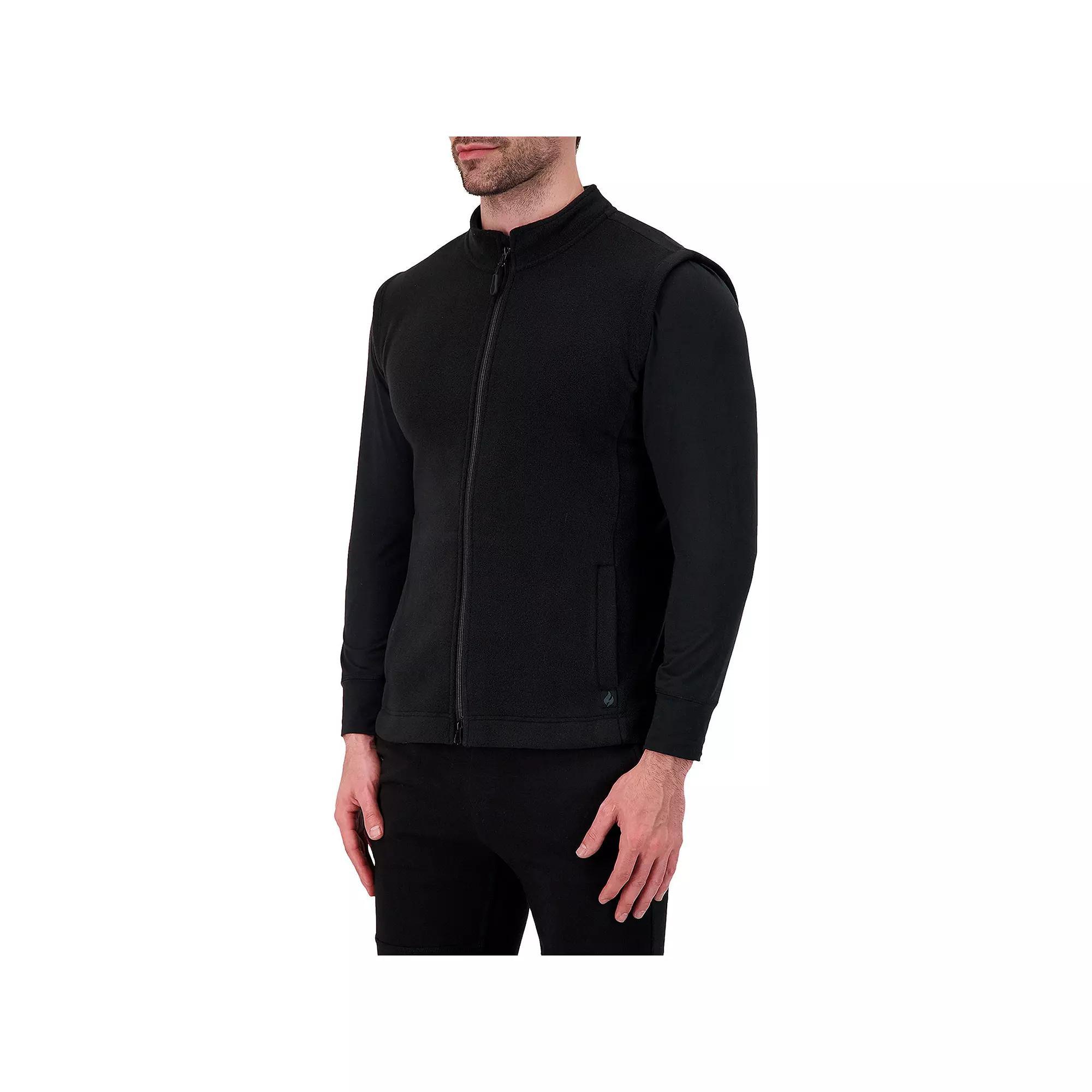 Men's Heat Holders Original Fleece Double Zipper Vest, Size: Large, Black Product Image