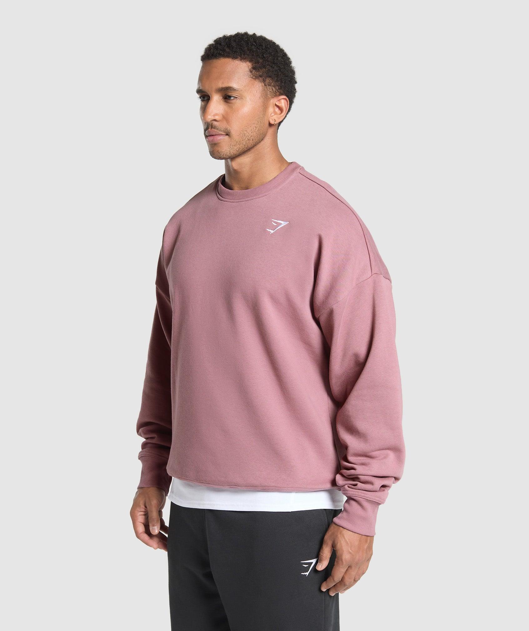 Gymshark Oversized Crest Crew - Calm Pink Male Product Image
