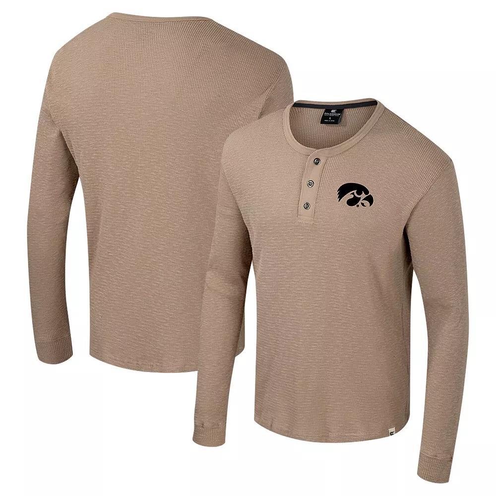 Men's Colosseum  Tan Air Force Falcons Great Outdoors Henley Long Sleeve Shirt, Size: 2XL, Afa Team Product Image