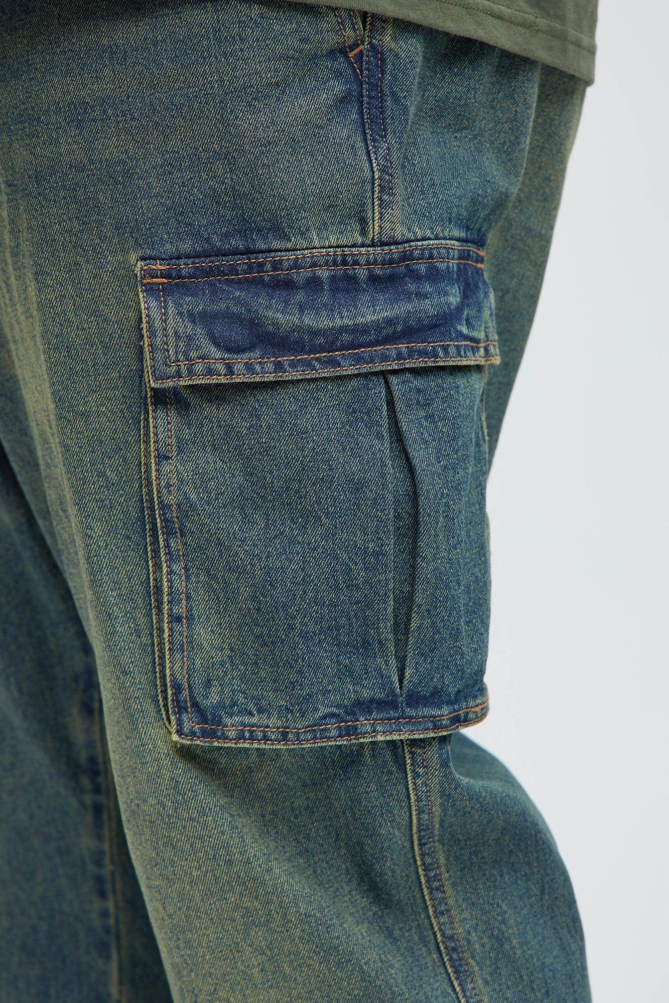 Tanner Straight Cargo Jeans - Vintage Blue Wash Product Image