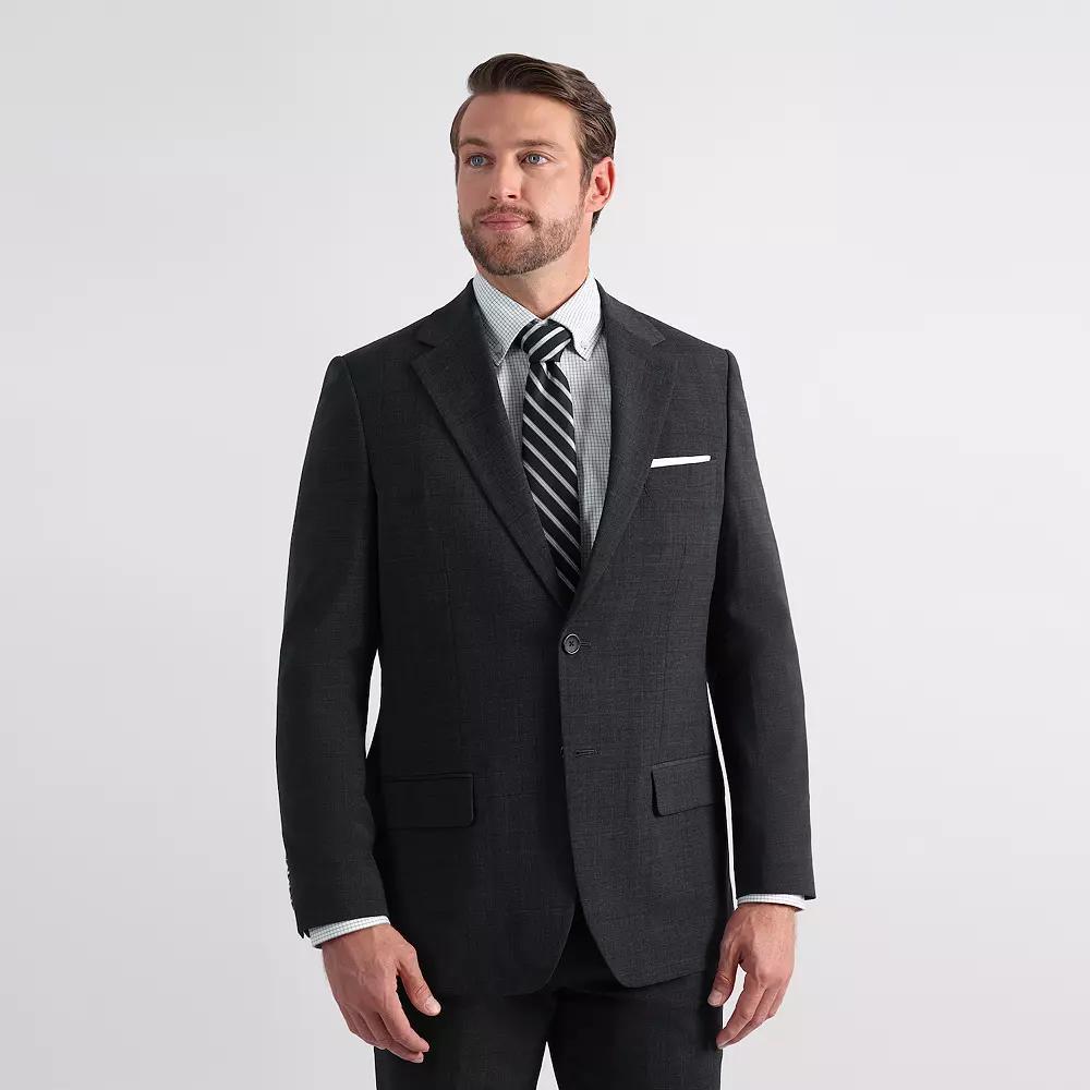 Mens J.M. Haggar Wool Windowpane Tailored Fit Suit Separates Jacket Grey Product Image