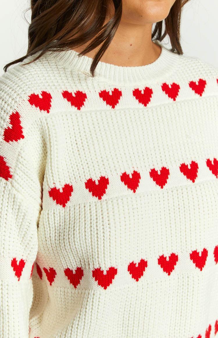 Lovey Red Heart Stripe Jumper Product Image